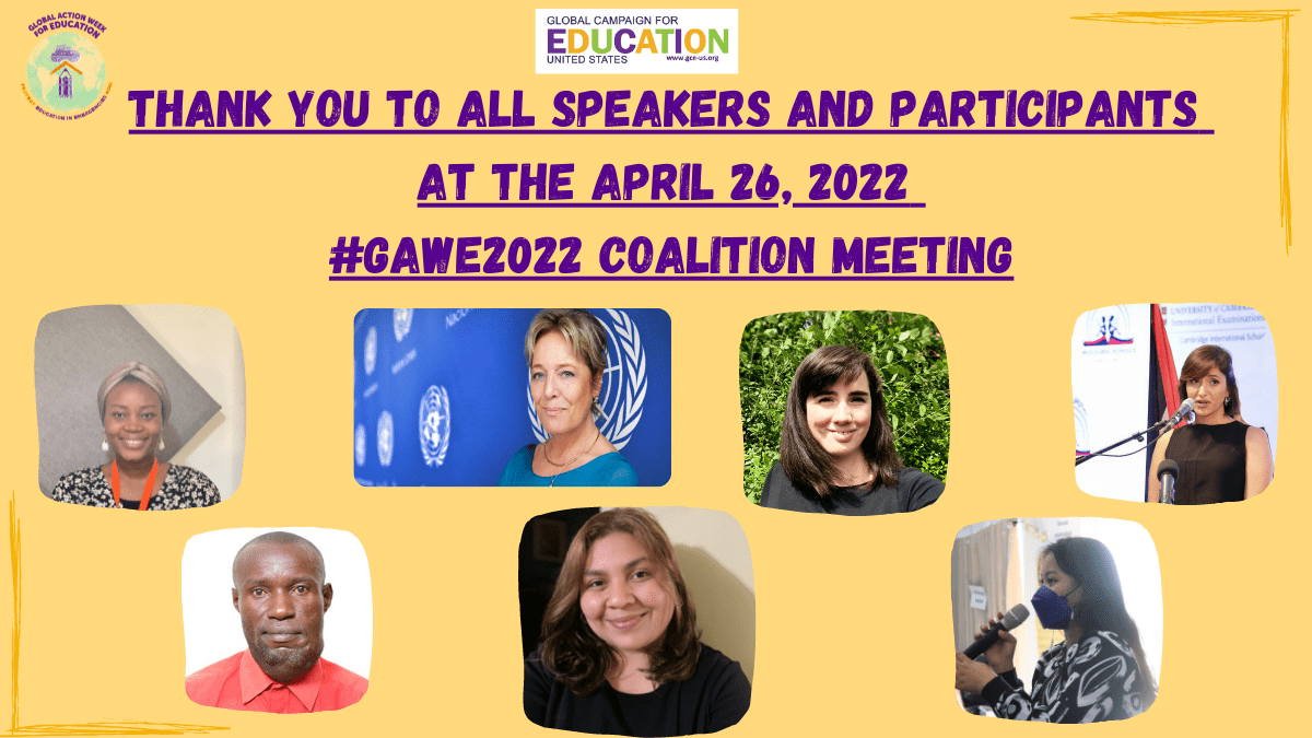 Featured image for “GCE-US hosts Global Action Week for Education 2022 April Coalition Meeting”
