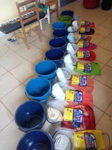 Photo of a sample of kits AAEEH offered in 2022 to adolescent girls with visual impairments in Cameroon.